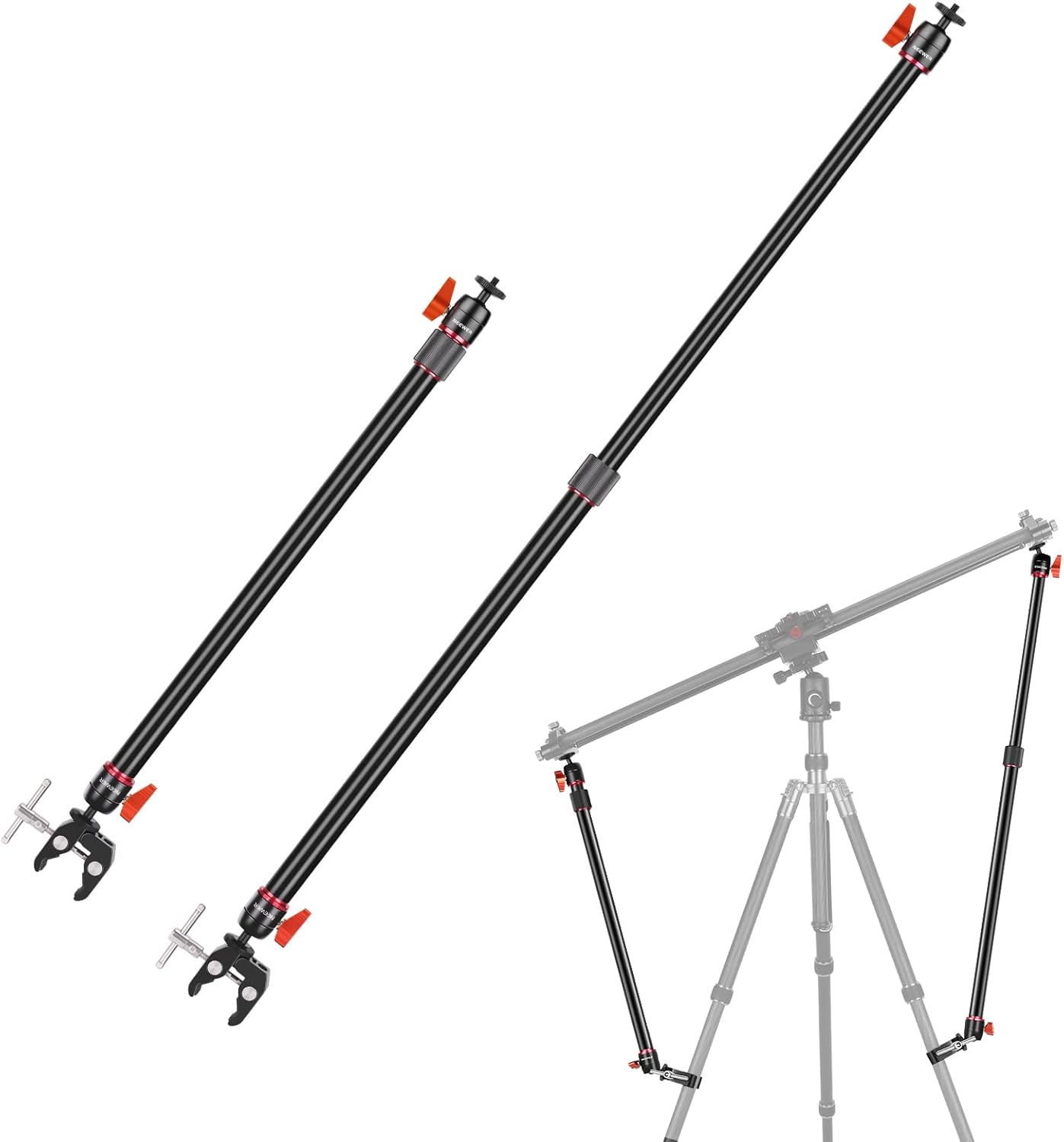 Detalle de NEEWER Kamera-Slider Stützarm 2er-Set: verstellbare Tragarme aus Aluminium für mehr Stabilität
