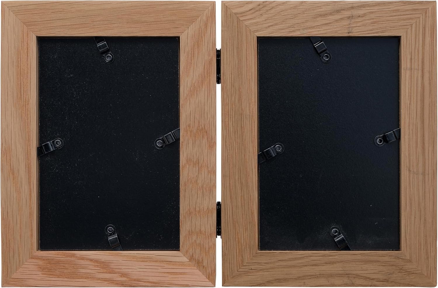 Detalle de Hampton Frames New England solid oak hinged double photo frame, natural finish, 4x6 (10x15cm) dual view