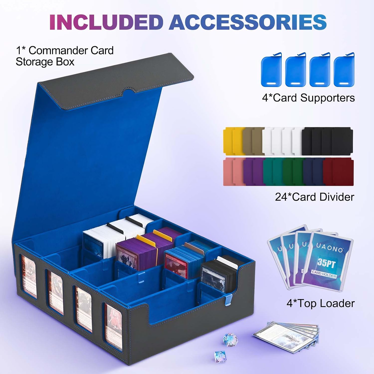 Detalle de UAONO Trading Card Storage Box with Commander Display