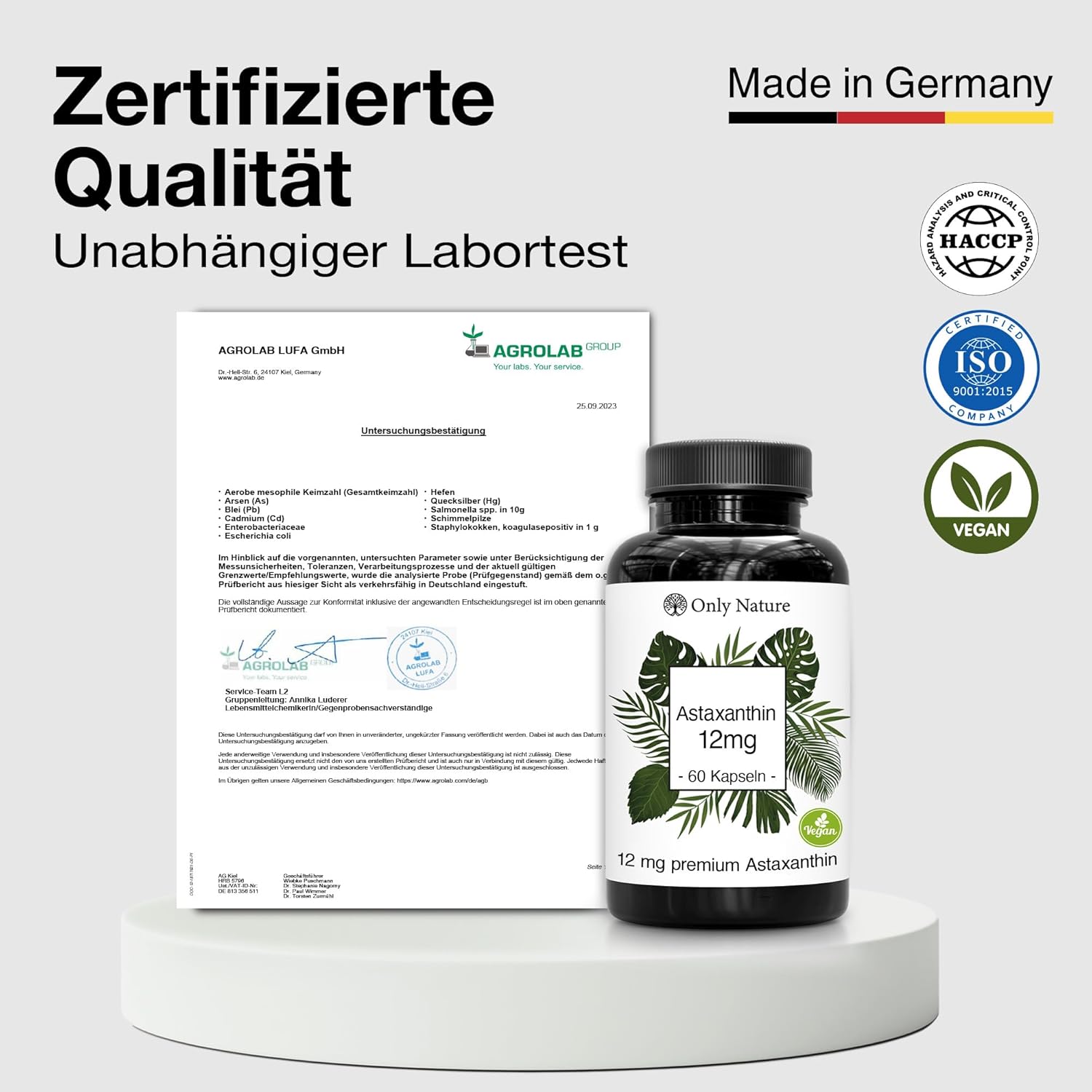 Thumbnail 4 de Only Nature® Astaxanthin 12 mg – 60 hochdosierte Kapseln, Made in Germany