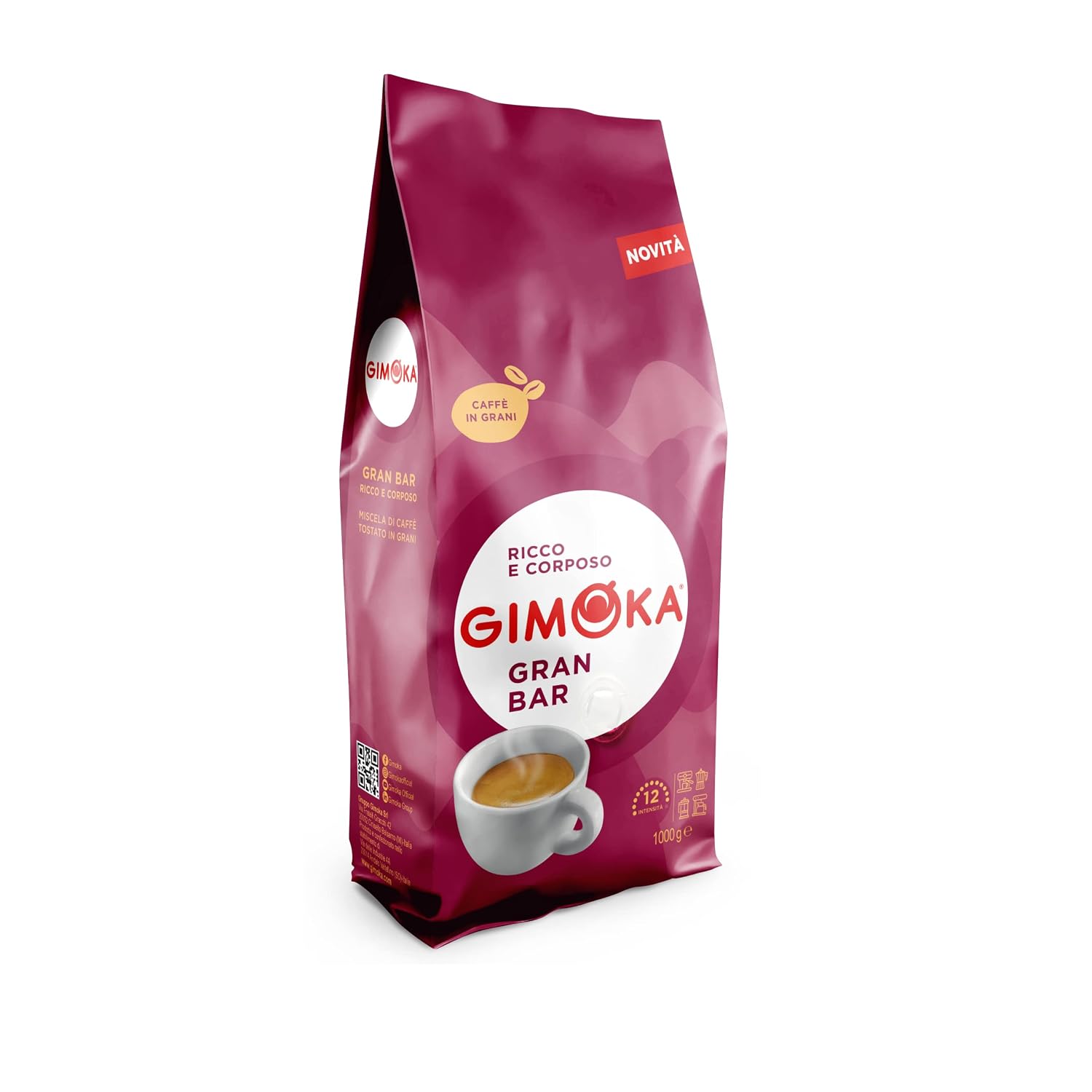 Detalle de Gimoka Kaffeebohnen Classico Mischung – 1 kg, Intensität 10, hergestellt in Italien
