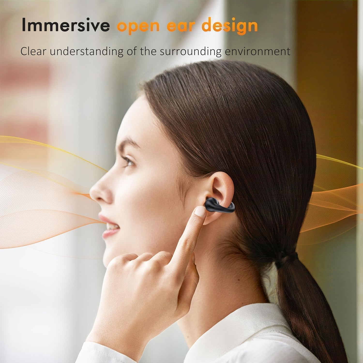 Thumbnail 6 de Clip On Bluetooth 5.3 Open-Ear Earbuds with LED Charging Case, Bone Conduction Style, Built-In Mic (IPX7) for Running Fitness