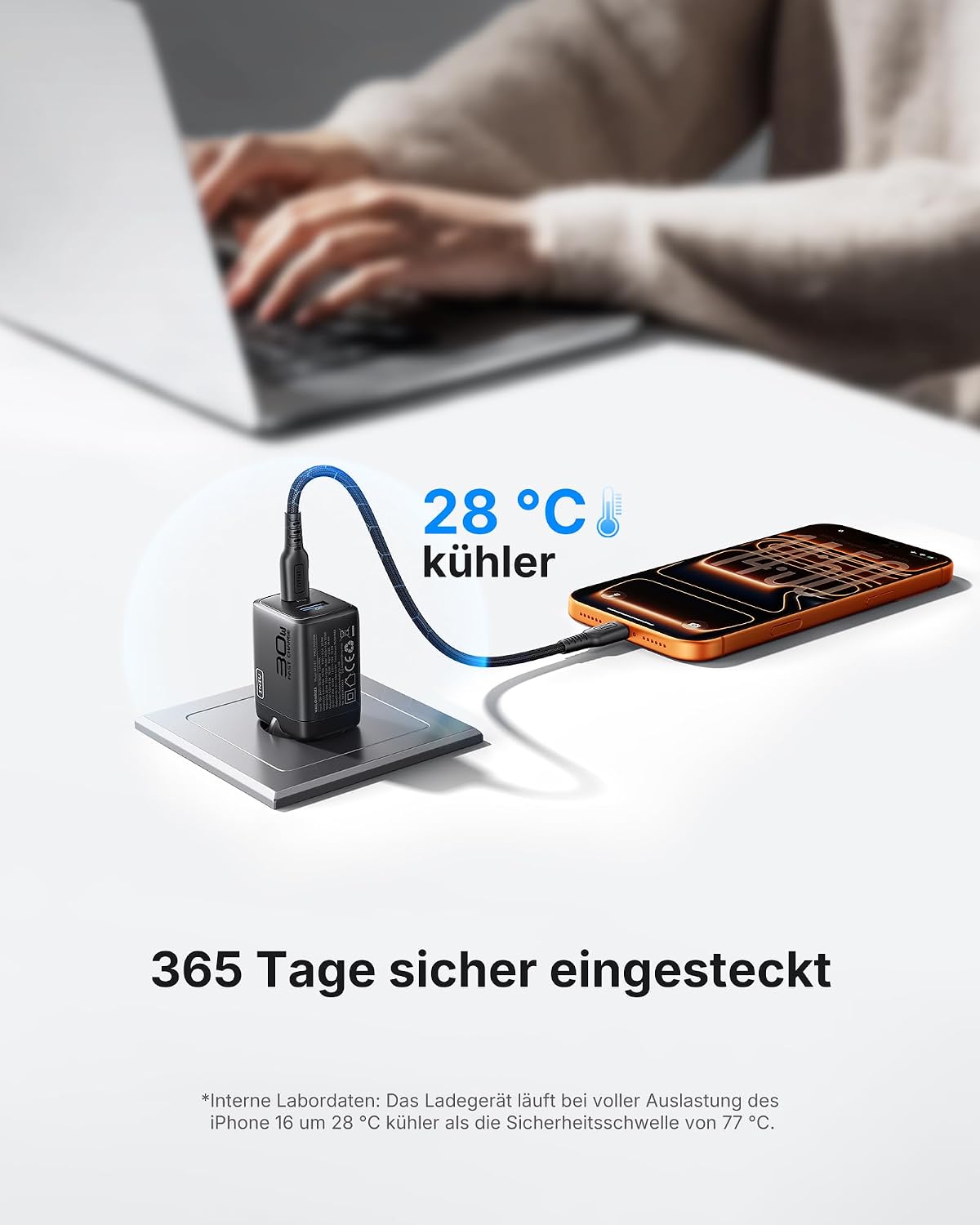Detalle 2 de INIU 30W USB-C Ladegerät 2-Port mit GaN PD, Reiseadapter