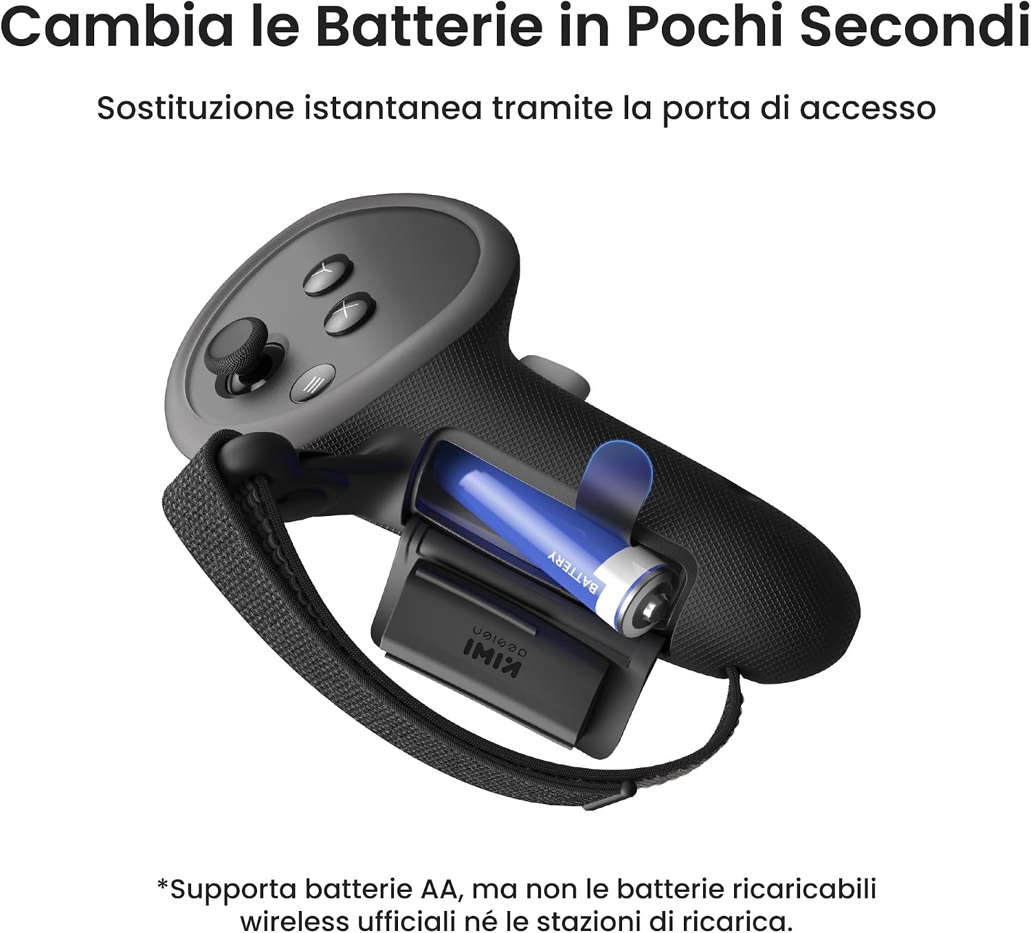 Detalle 2 de KIWI design G4 Pro Impugnature per Controller compatibili con Meta Quest 3/3S – protezione, comfort e praticità
