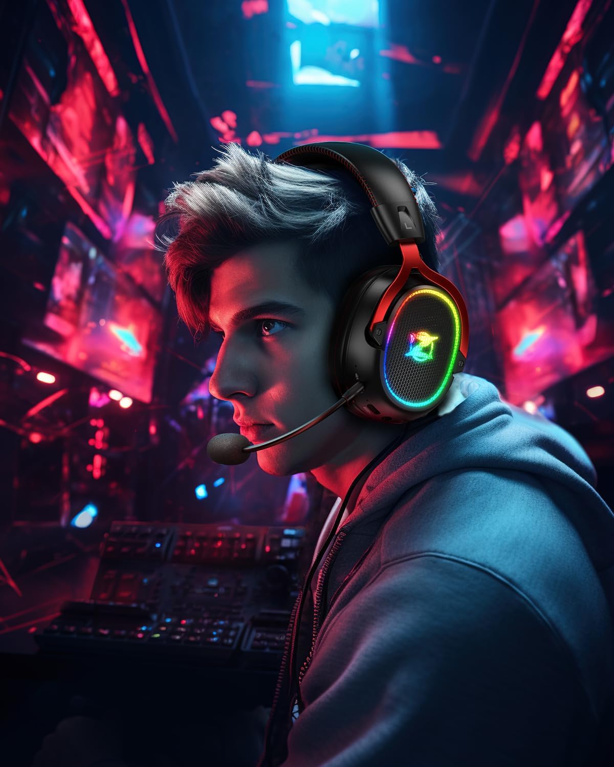 Thumbnail 1 de Ozeino OW310 Casque Gaming sans Fil 7.1