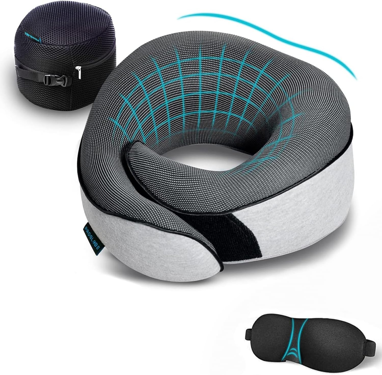 Thumbnail 6 de Proglobe cuscino cervicale da viaggio per bambini 4–13 anni, memory foam, rosa chiaro