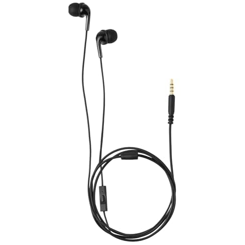 Detalle de Amazon Basics: Auriculares con cable intraurales con micrófono (paquete de 2)