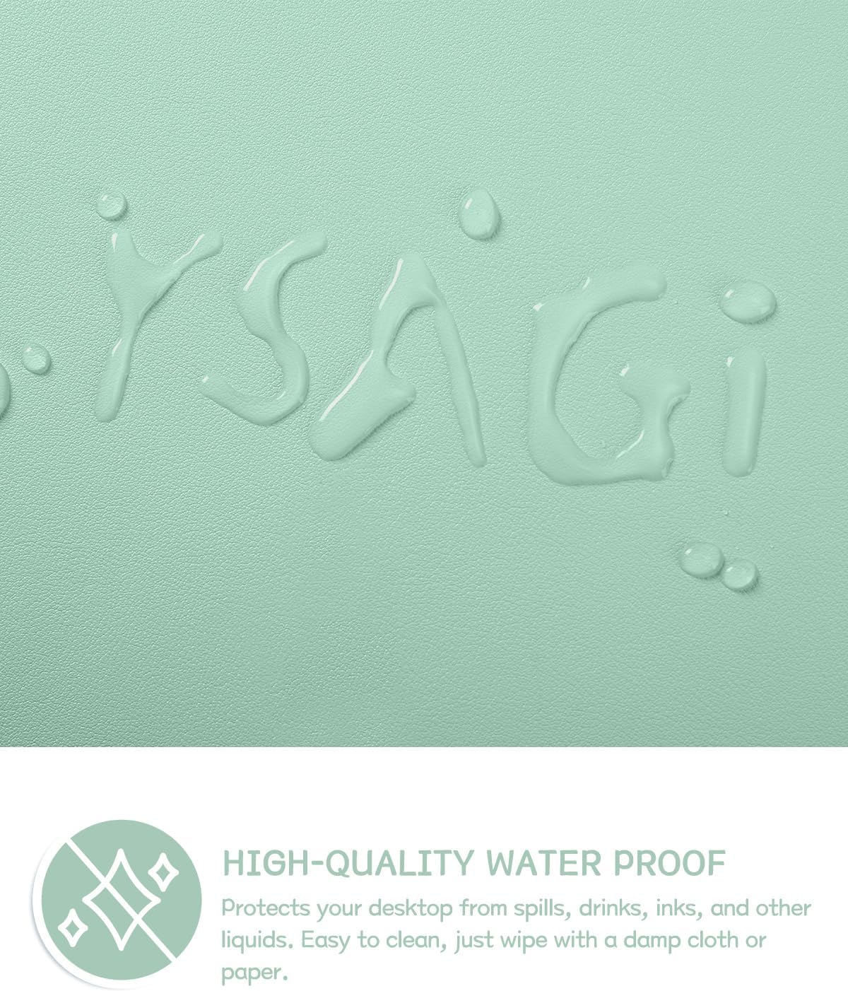 Thumbnail 3 de YSAGi Non-Slip Desk Pad (80 x 40 cm) – Waterproof PVC leather desk protector in light green
