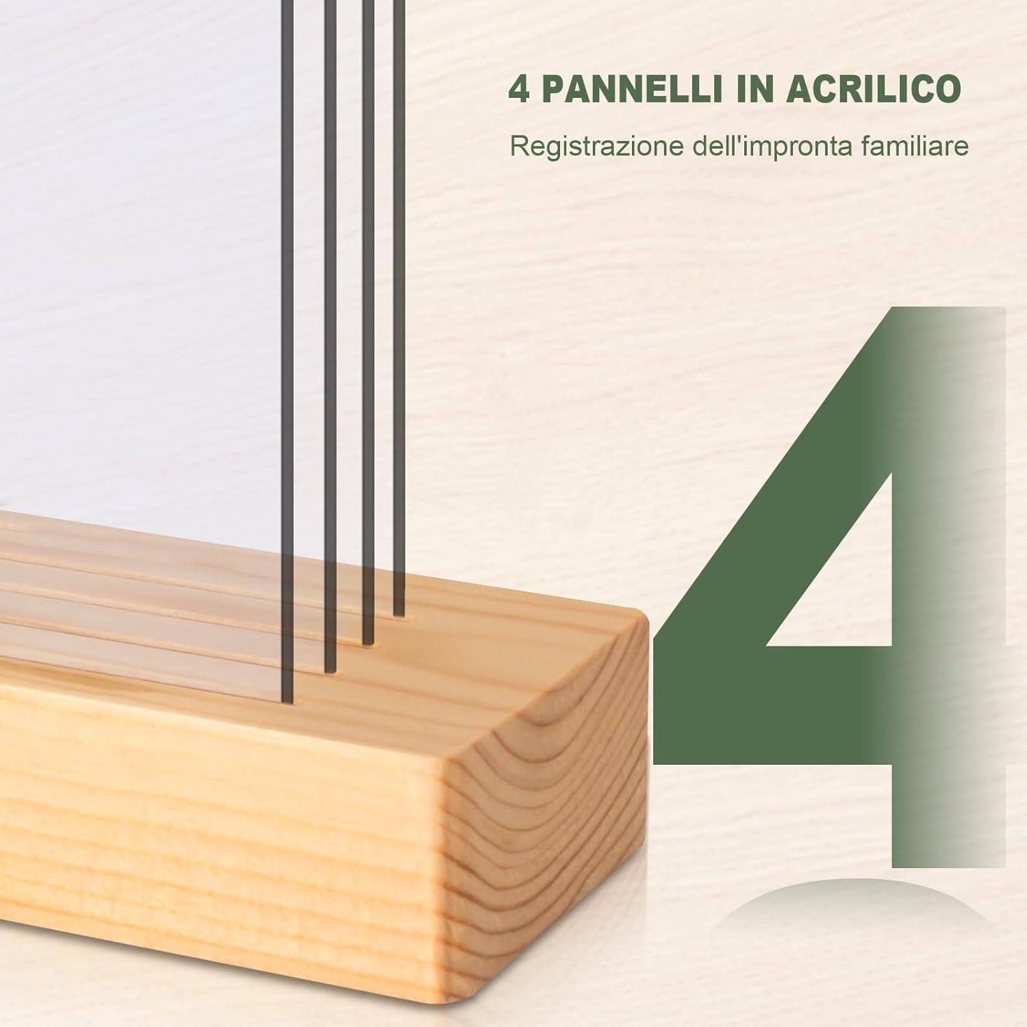 Thumbnail 5 de TOGOU2S Kit Impronte Mani Famiglia – 4 Pannelli in Plexiglas con Base in Legno e 5 Colori