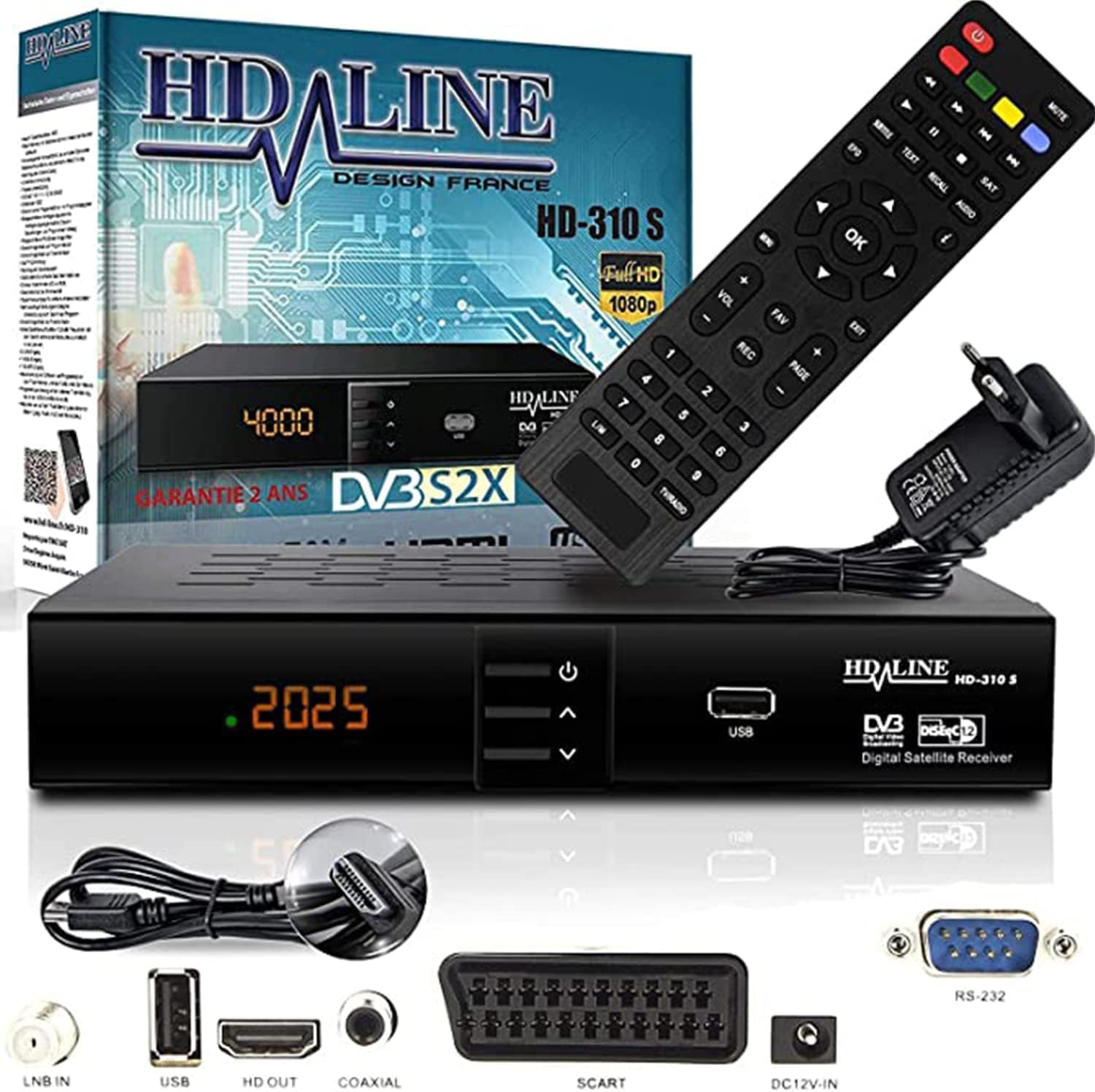 Detalle de HD-Line 310 Satelliten Receiver – Full HD, DVB-S/S2, HDMI & USB 2.0