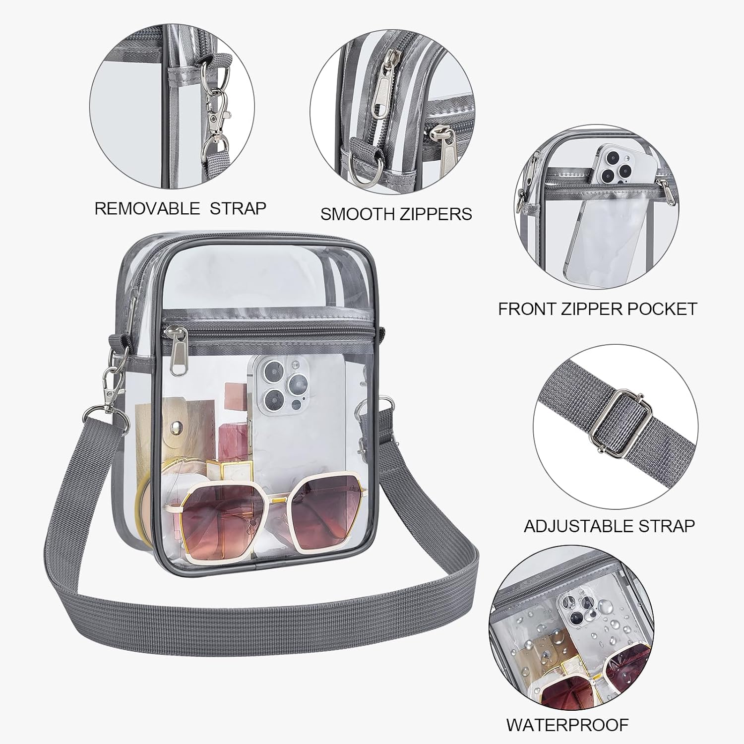 Detalle 1 de USPECLARE Clear Crossbody Bag, PVC
