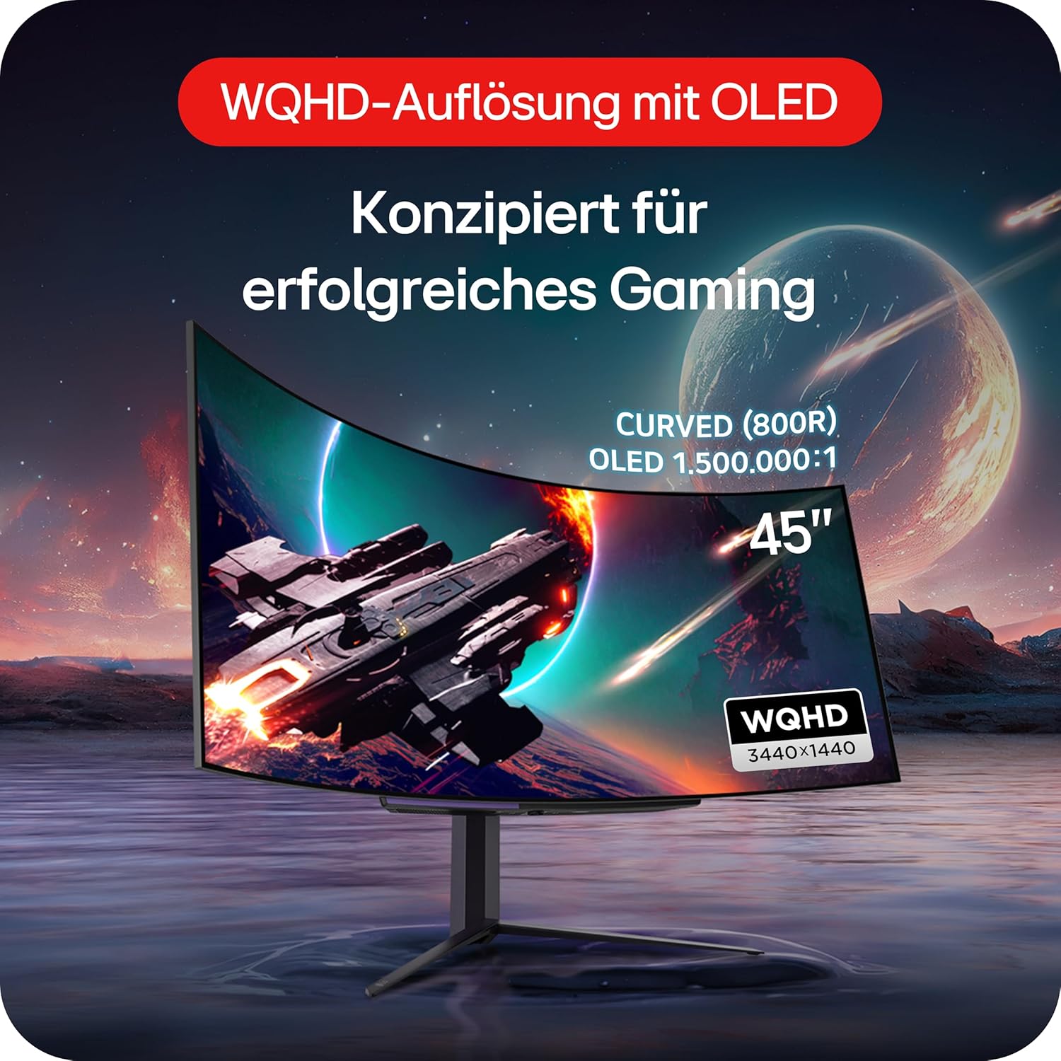 Detalle de LG Ultragear 45GS96QB-B.AEU – 45 Zoll OLED Curved Gaming-Monitor mit 240 Hz