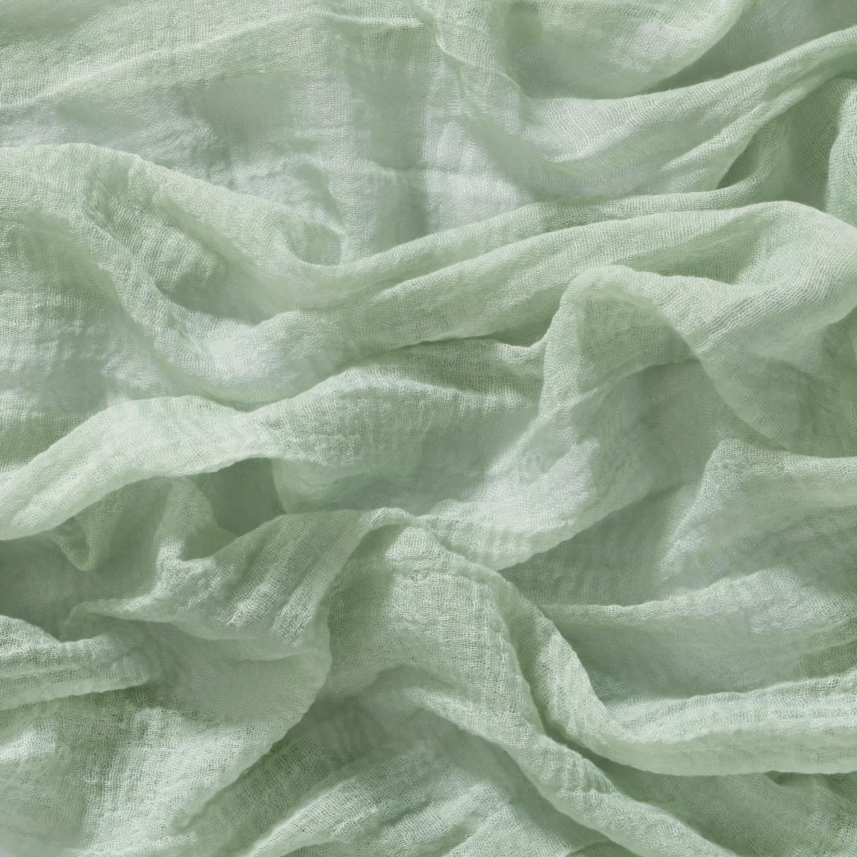 Thumbnail 5 de Socomi Sage Green Cheesecloth Table Runner 120in