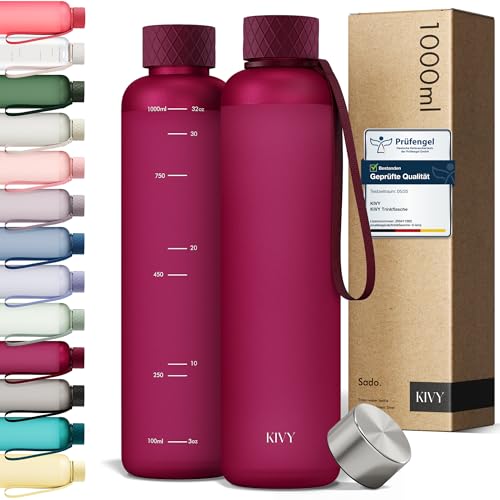 Detalle de KIVY Trinkflasche 1l aus Tritan – Kohlensäure geeignet, auslaufsicher und BPA-frei