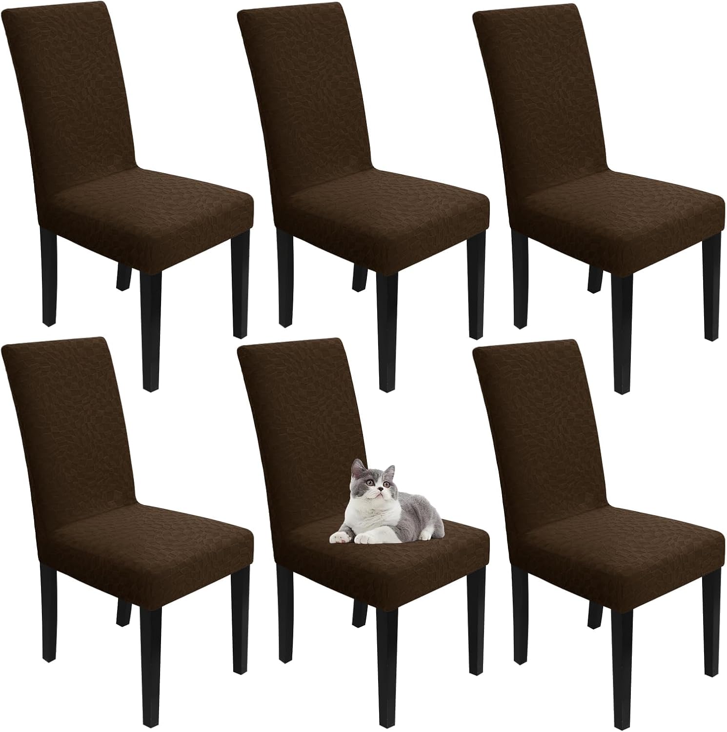 ZNSAYOTX Dining Chair Slipcovers, 6-Pack