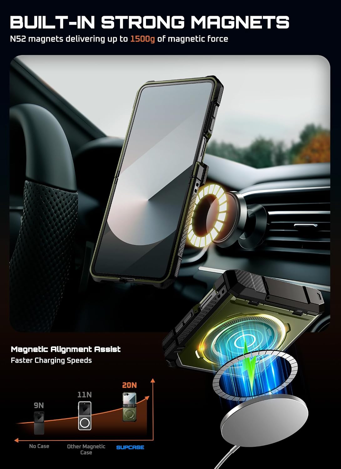 Detalle 2 de SUPCASE Galaxy Z Flip7 rugged case with stand