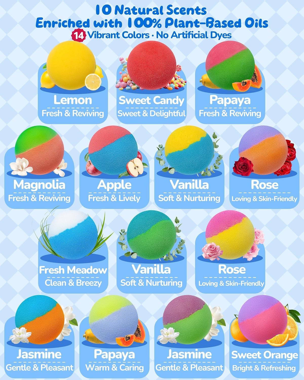 Thumbnail 6 de CLOUQUAR MS1034-50 Kids Bath Bombs, 50-Pack with Surprise Toys