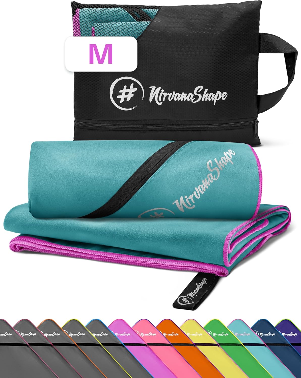 Detalle de NirvanaShape Serviette microfibre 120 x 60 cm — polyvalente pour sport, voyage et plage