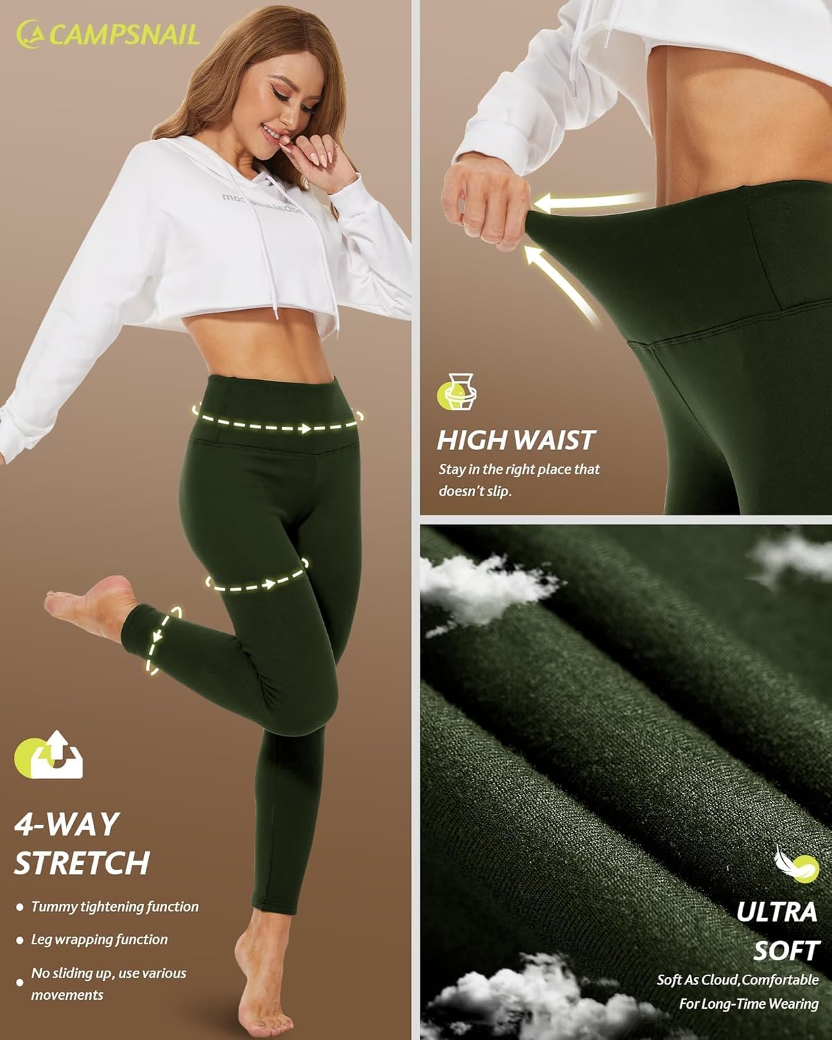 Thumbnail 3 de CAMPSNAIL Fleece Lined Leggings 5.3 in Waistband 🩳