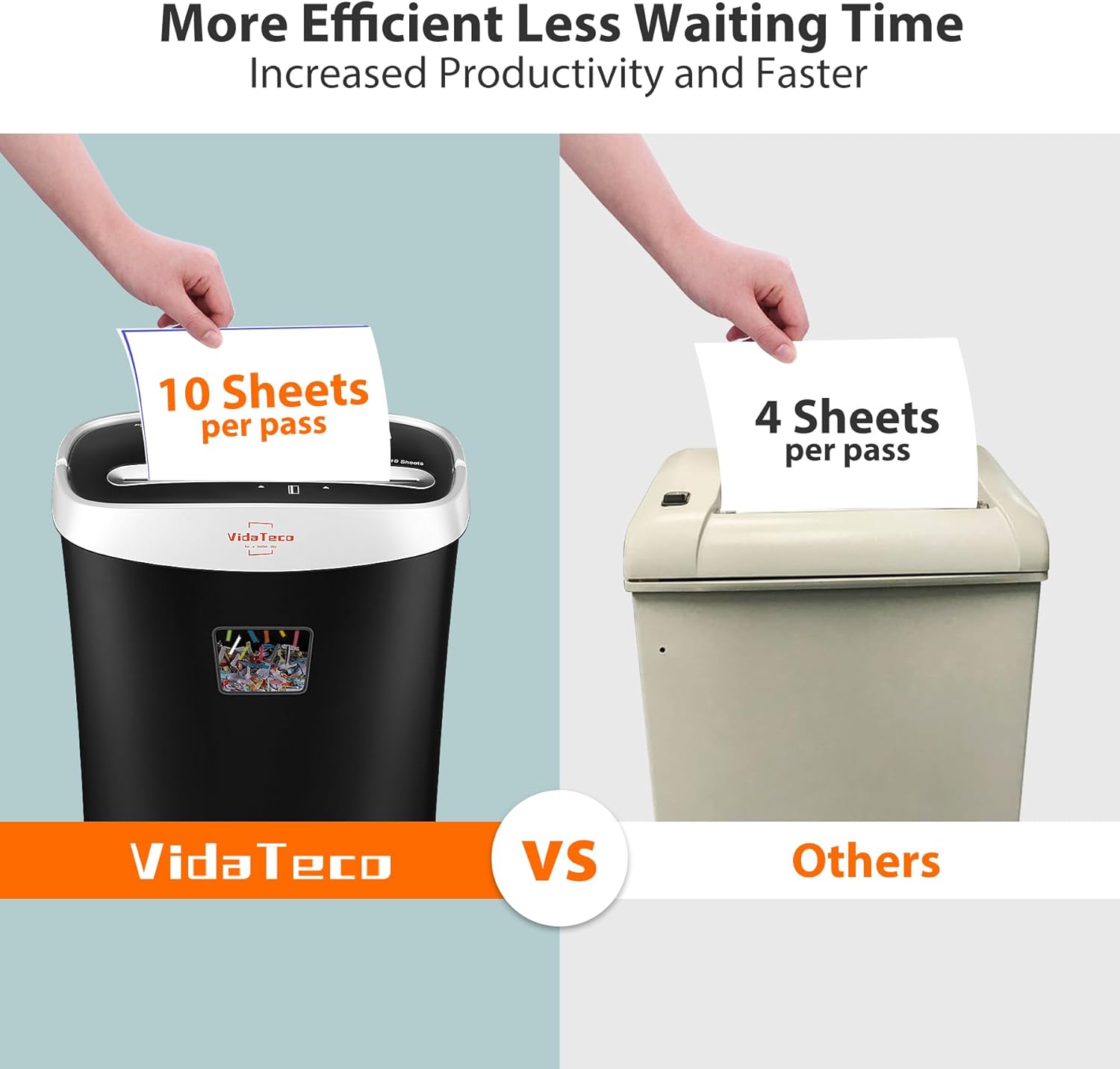 Thumbnail 3 de VidaTeco 10-Sheet Cross-Cut Shredder