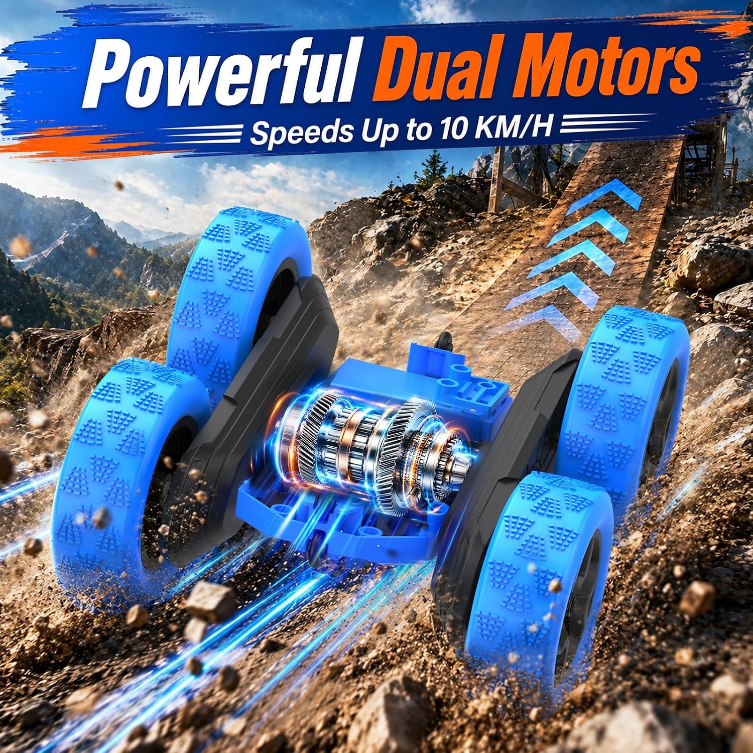 Detalle de Hamdol RC stunt car in blue