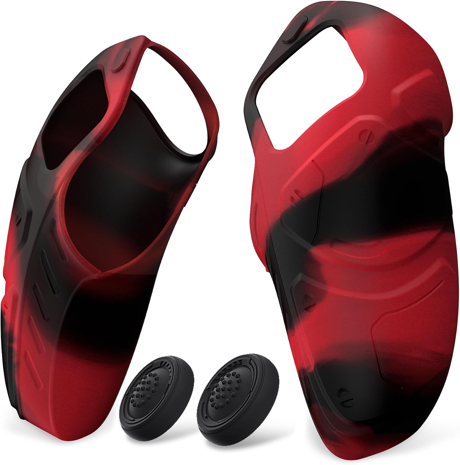 Detalle de PlayVital Mecha Edition Red Black Ergonomic Silicone Case for PS5 Controller