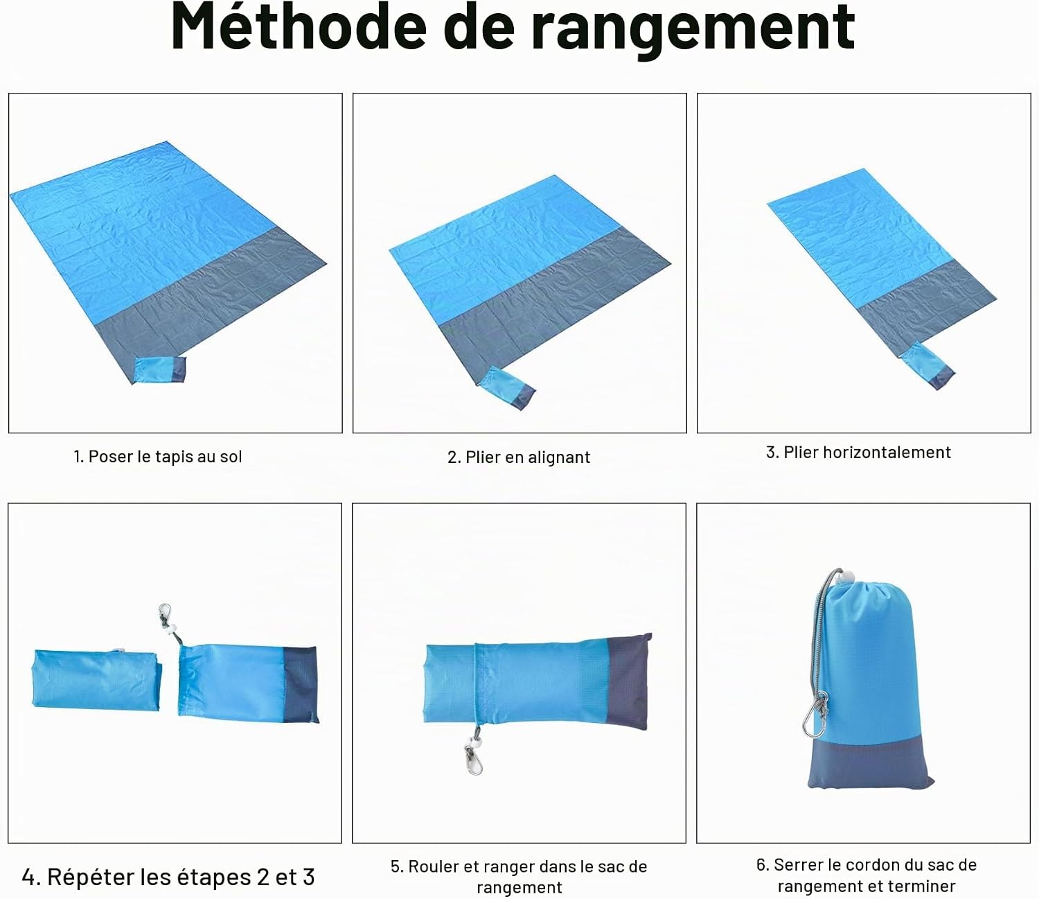 Detalle 1 de Gigmeta GM-STD-140 strandmat van nylon, 200 x 140 cm, water- en zandbestendig