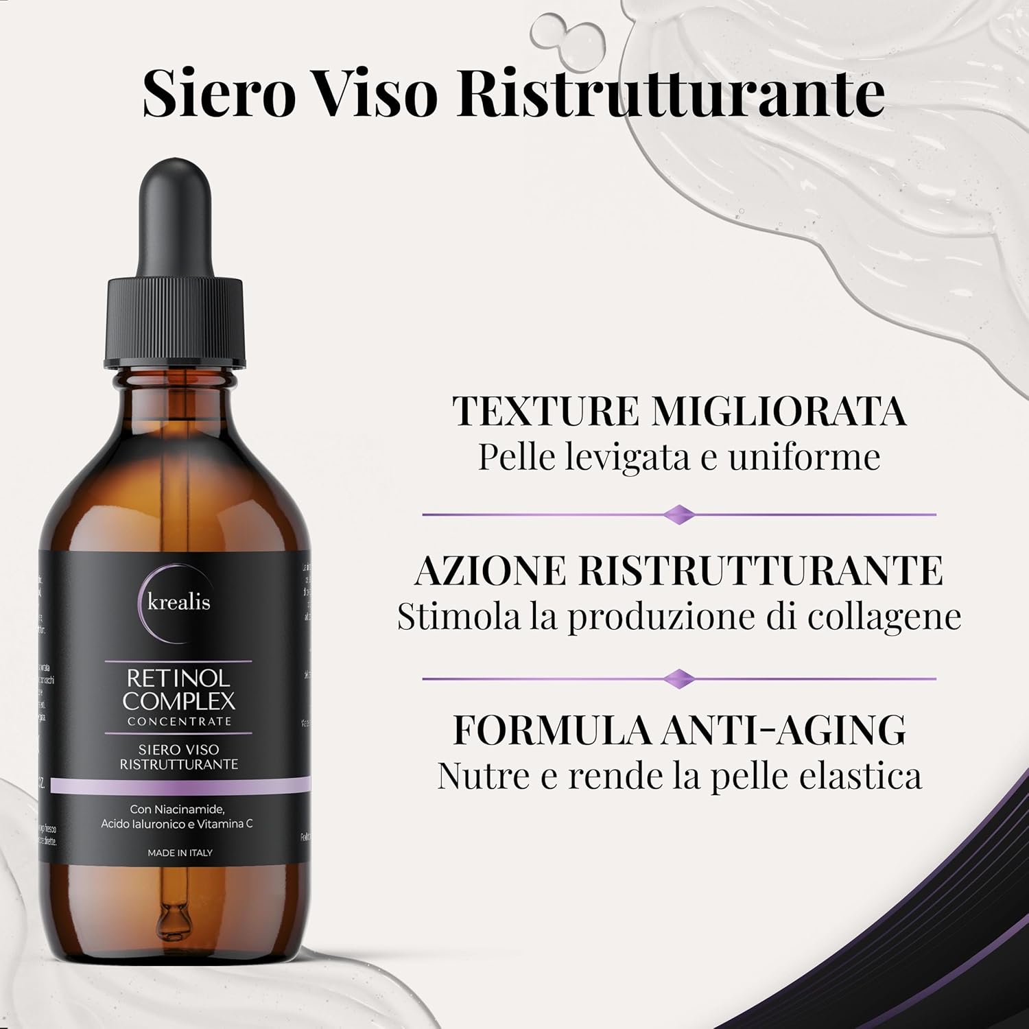 Detalle 2 de Retinolo Viso Completo 100 ml — Siero antirughe e antimacchia