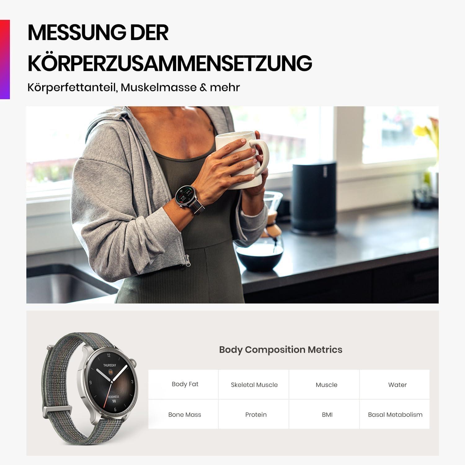 Detalle de Amazfit Balance 46 mm Smart Watch – KI-gestütztes Fitness-Tracking, kontaktloses Bezahlen und lange Akkulaufzeit