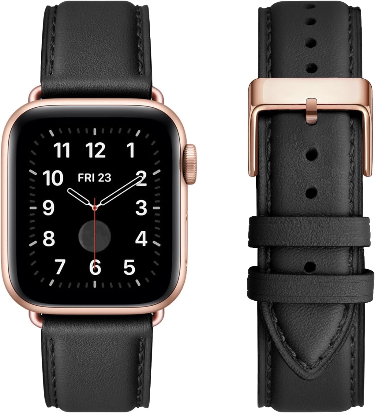 Detalle 2 de SUNFWR Leather Strap for Apple Watch 42–49mm with Rose Gold Connector