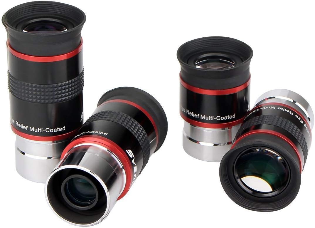 Detalle de Svbony Oculare 1.25" Kit Oculare Telescopio 4 focali 6/9/15/20 mm con campo visivo 68°