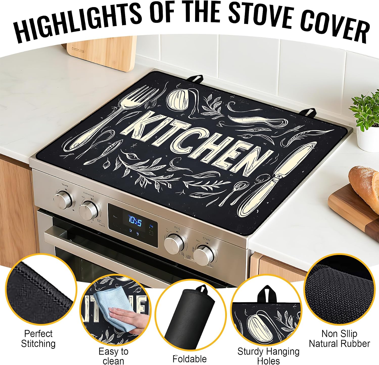 Thumbnail 5 de NYZE Stove Top Cover, 28.5 x 20.5-Inch Heat-Resistant Cooktop Protector