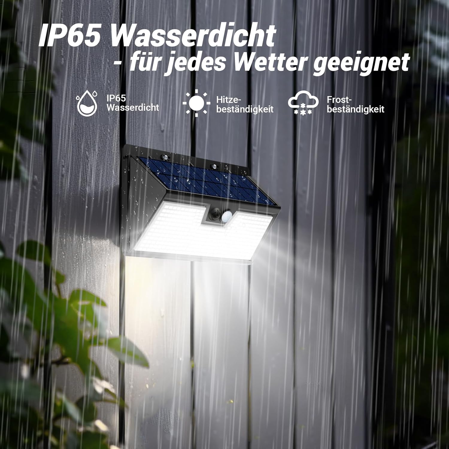 Thumbnail 3 de vighep Solarlampen für Außen mit Bewegungsmelder, 318 LEDs, IP65 – 3 Modi (kaltweiß), 1 Stück