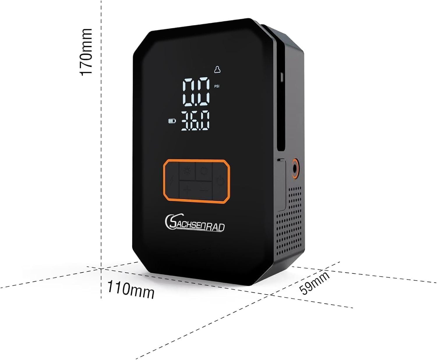 Thumbnail 6 de SachsenRAD Starthilfe Powerbank für PKW mit 12V Luftkompressor (bis 150 PSI) und 1.200A Jump Starter