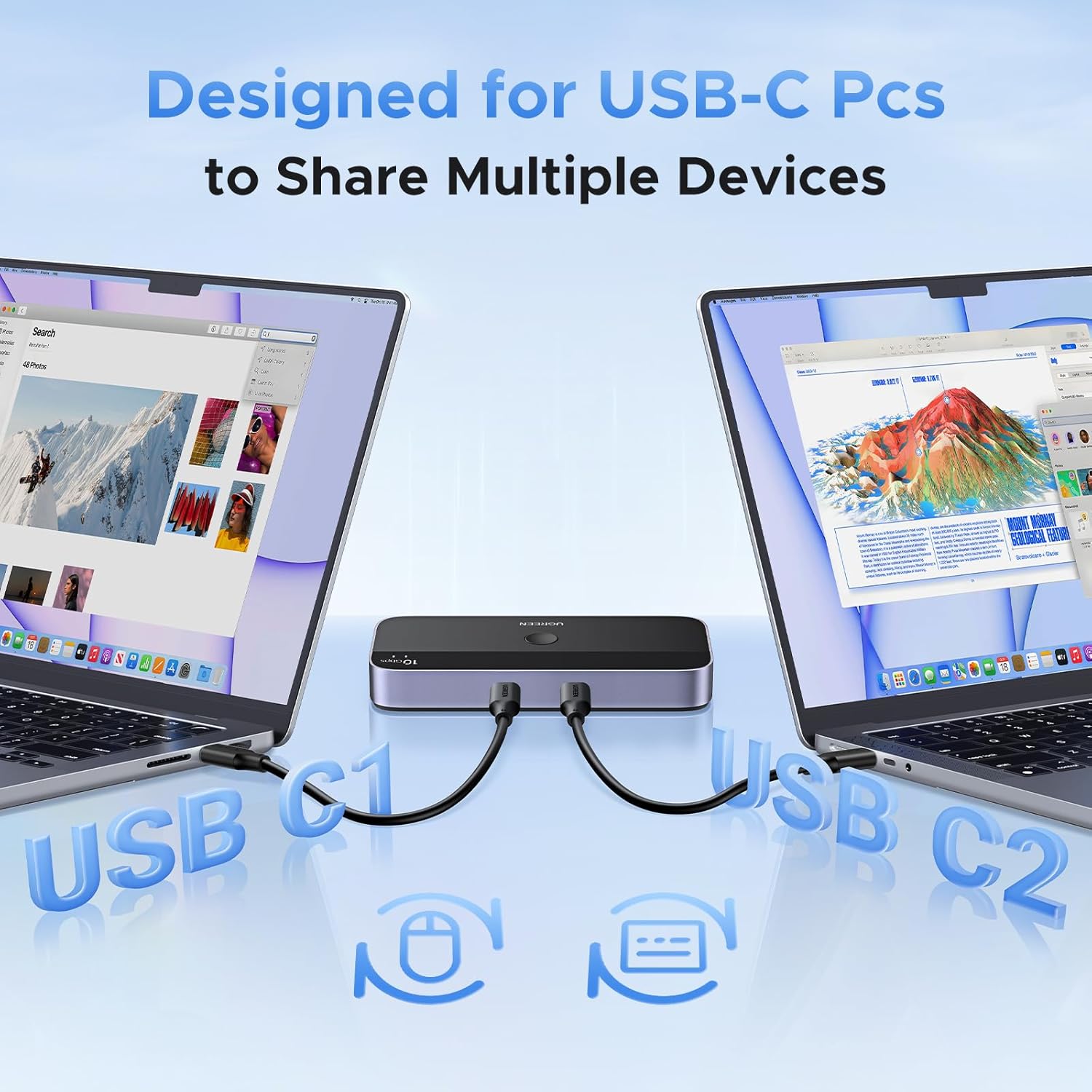 Thumbnail 1 de UGREEN Switch 3.2 USB C 10Gbps 4 Puertos 🔌 KVM Comutador