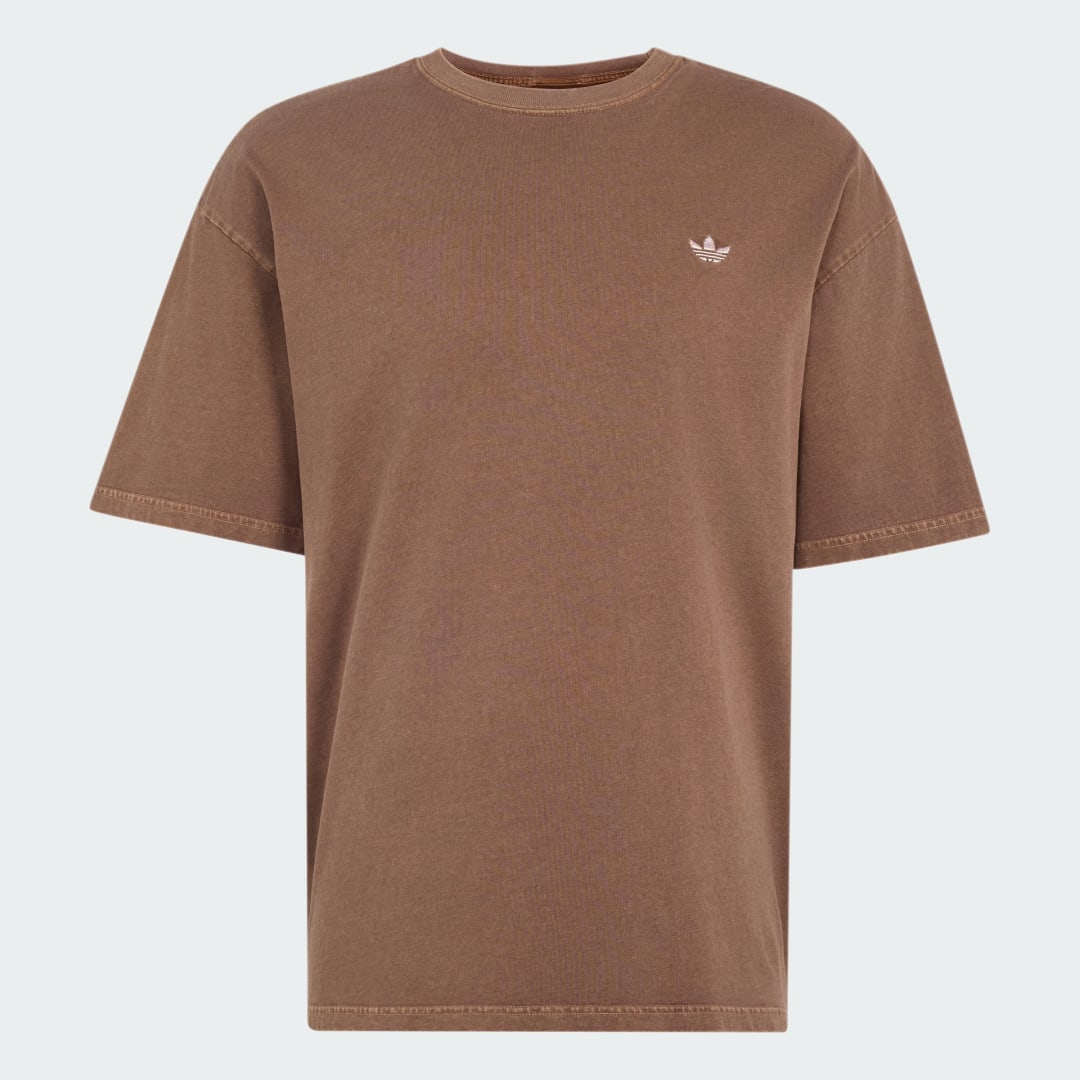 Detalle 2 de Camiseta holgada Trefoil Essentials con efecto lavado y hombros caídos – Adidas