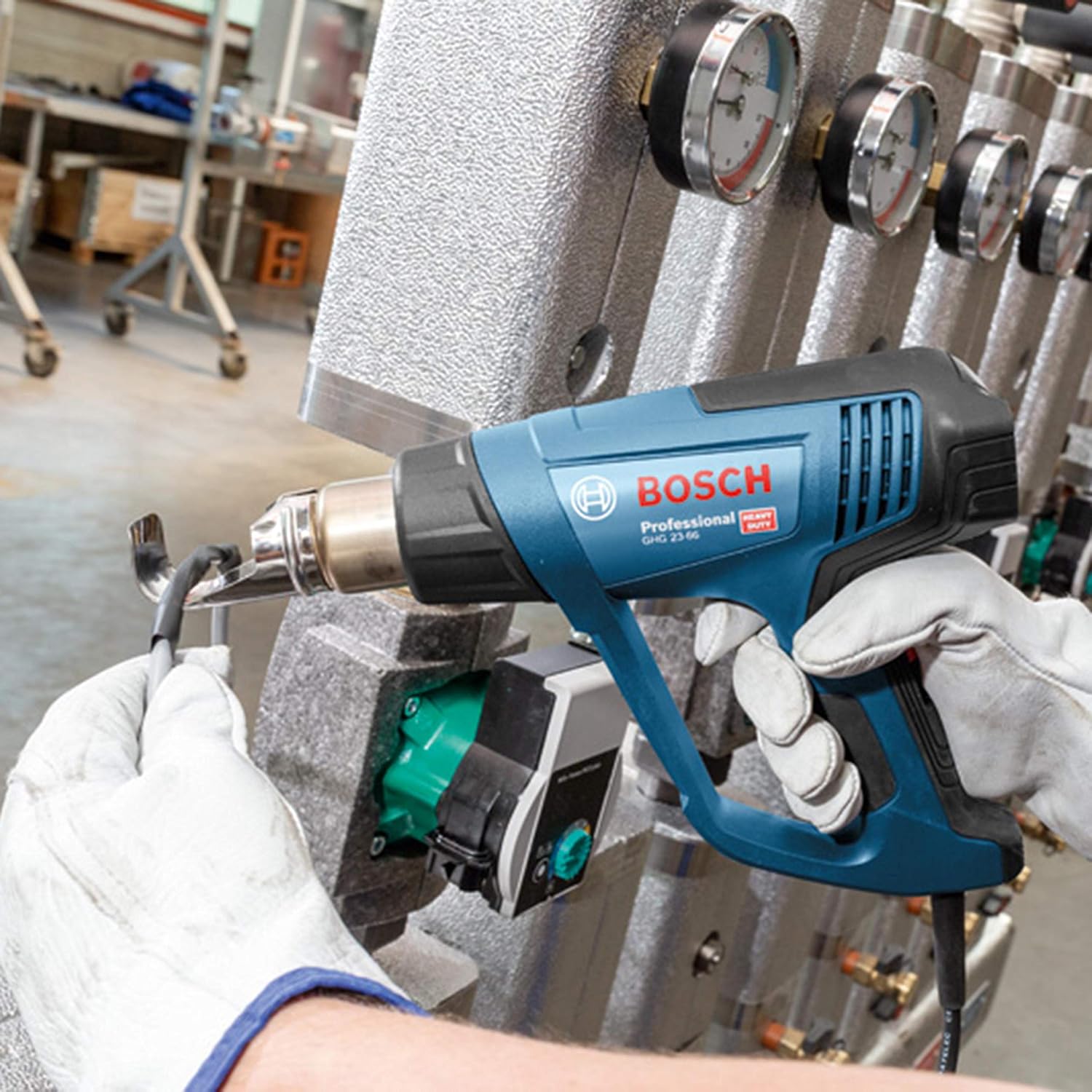 Detalle 1 de Bosch Professional GHG23-66 ホットエアガン LCD表示・4件メモリー・温度50~600度