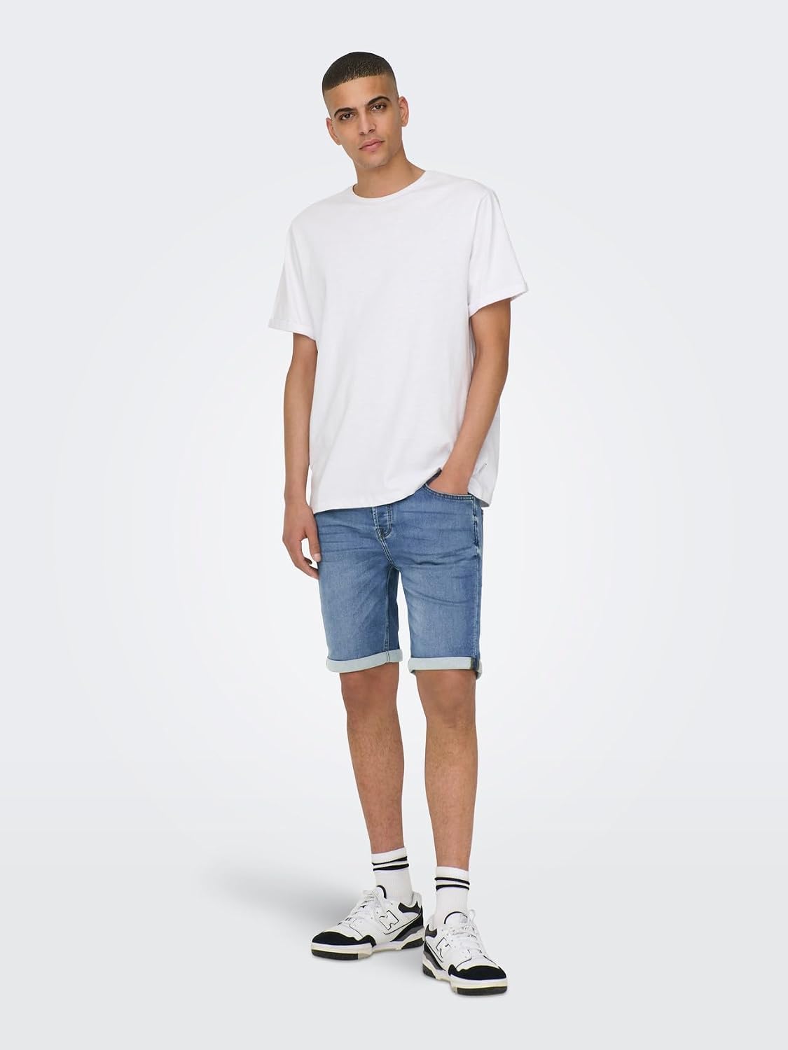 Thumbnail 4 de Only & Sons Short Bleu Ply Life Homme – Short Bleu Slim Fit XXL