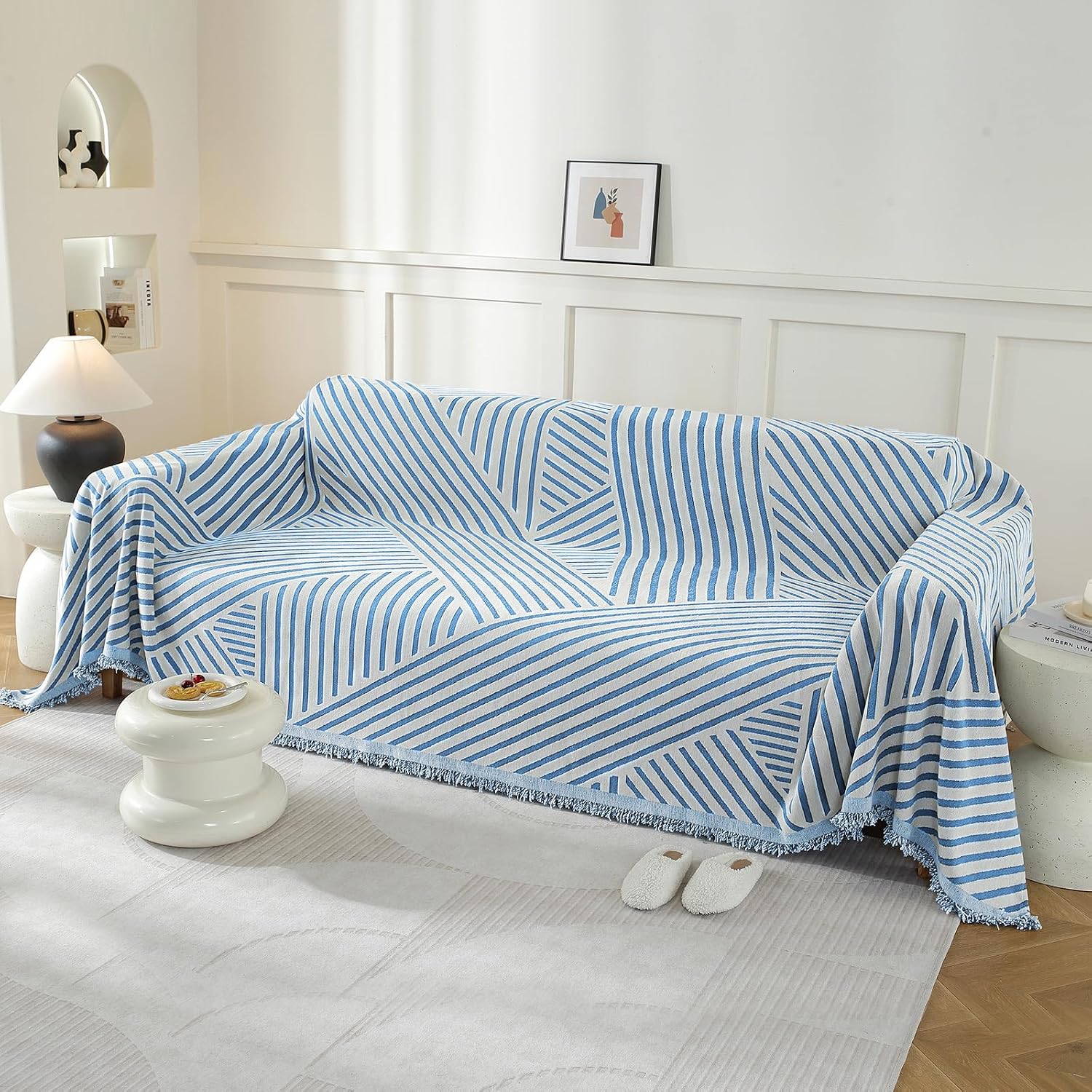 Detalle 2 de YSTELLAA Funda Sofa 1 Plaza 180×230 Azul-Line