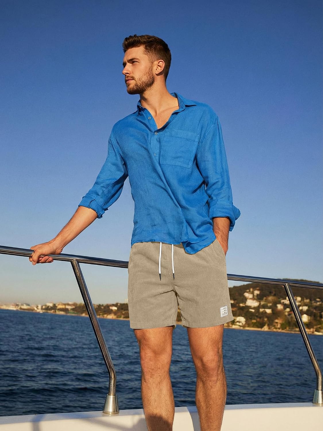 Thumbnail 4 de JMIERR Corduroy Shorts Herren 100% Polyester