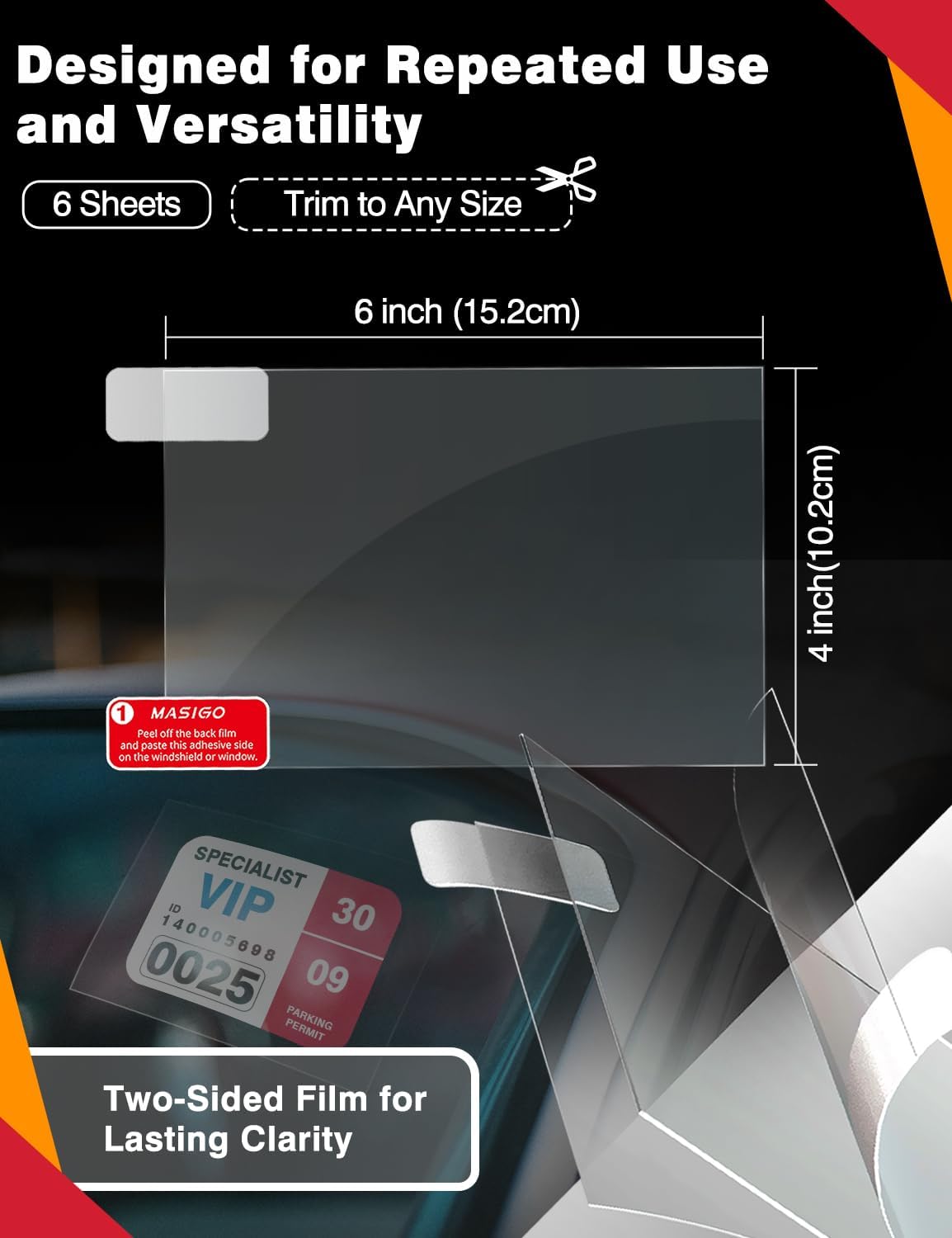 Detalle de Car windscreen parking permit holder 6 pack