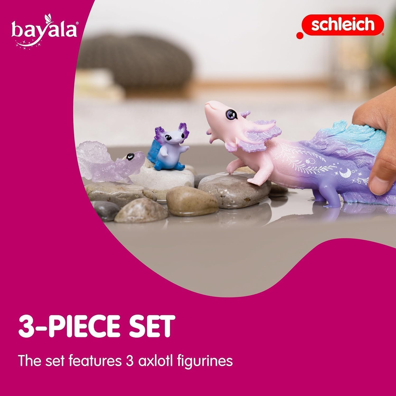 Detalle 2 de Schleich BAYALA Axolote Madre y crías 3 piezas