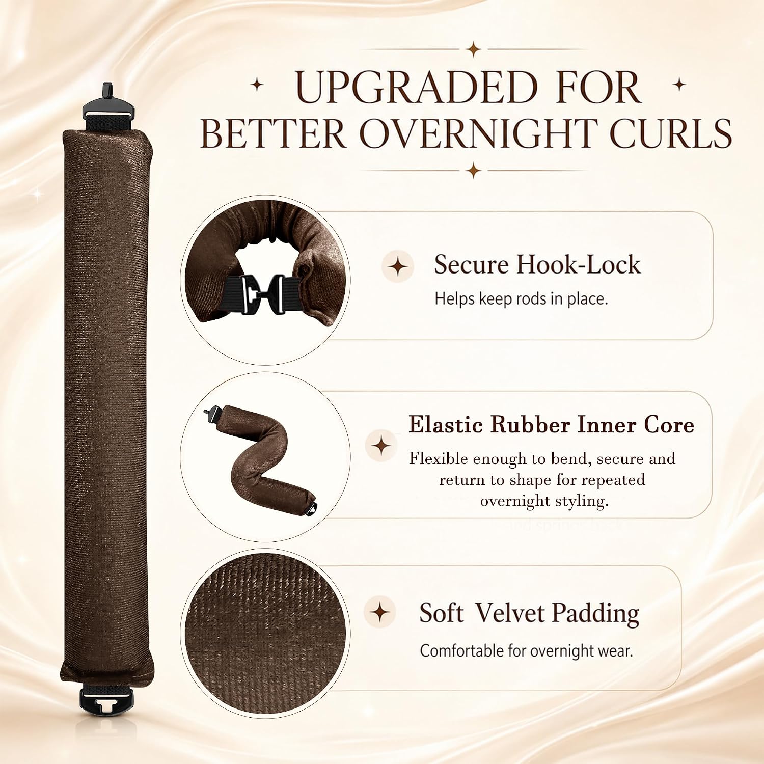 Thumbnail 6 de TULOBI Jumbo Velvet Heatless Curling Rods with Satin Scarf and Mesh Bag