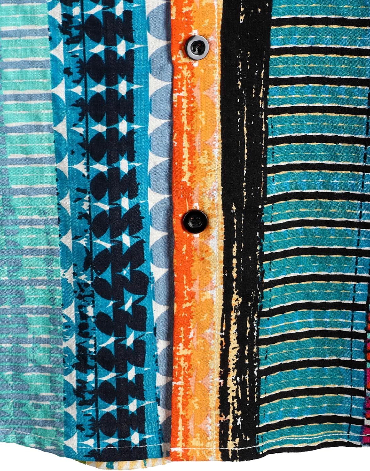 Detalle de VATPAVE Herren Hawaii Hemd – Kurzarm, Blumenprint, Freizeitshirt