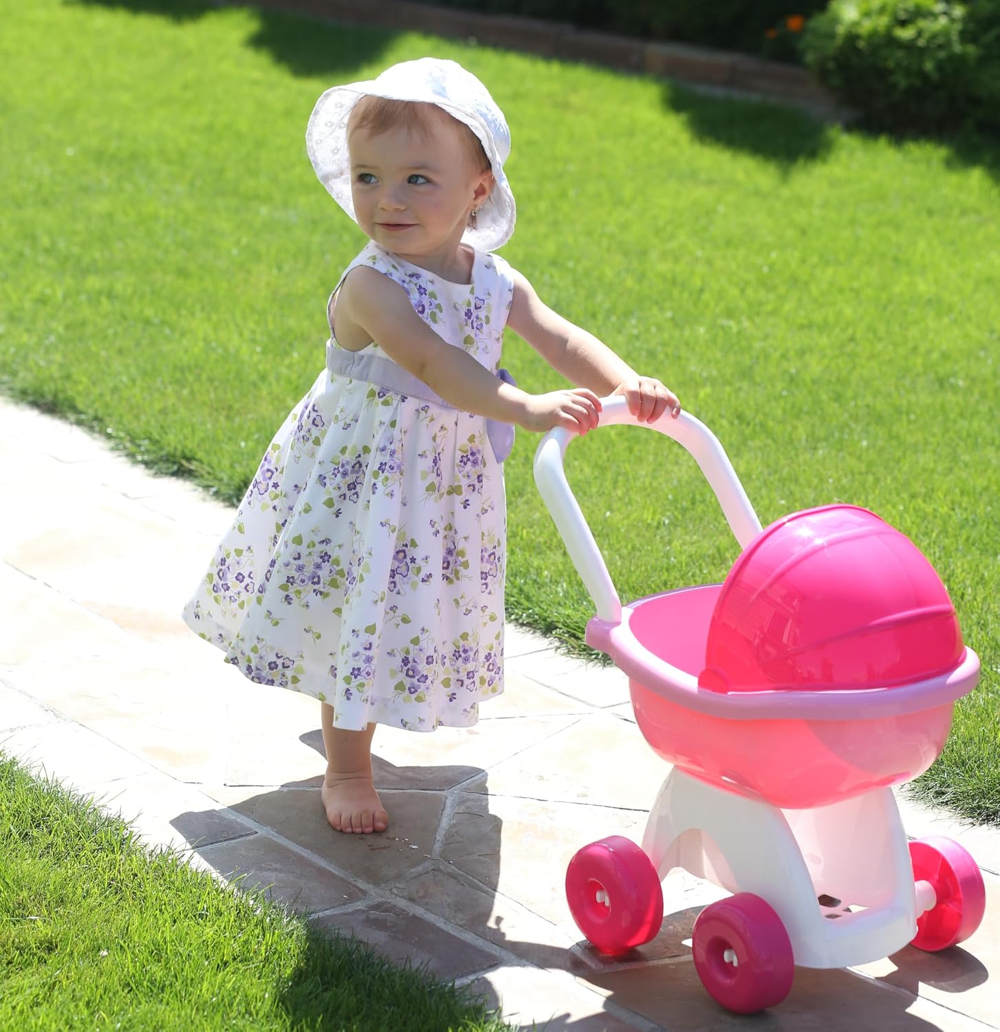 Detalle 2 de FANCY 8256 – wózek spacerowy dla lalek do 36 cm, różowy, z budką i schowkiem
