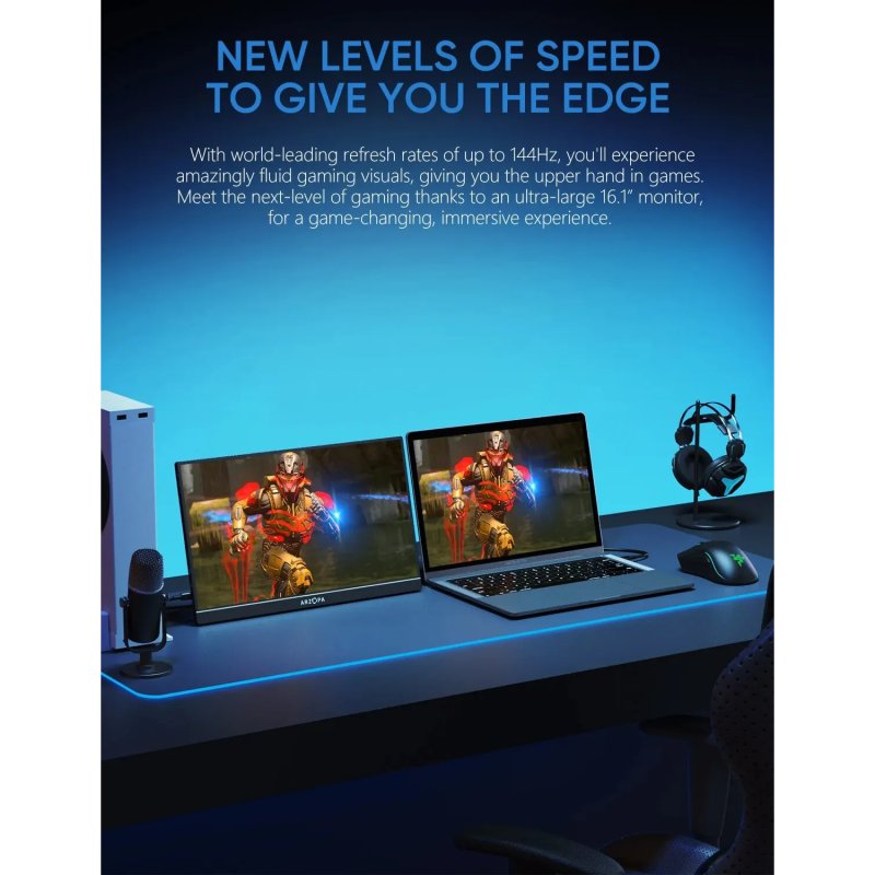 Thumbnail 1 de Arzopa G1 Monitor Portátil Gamer 16.1" IPS 144Hz USB-C