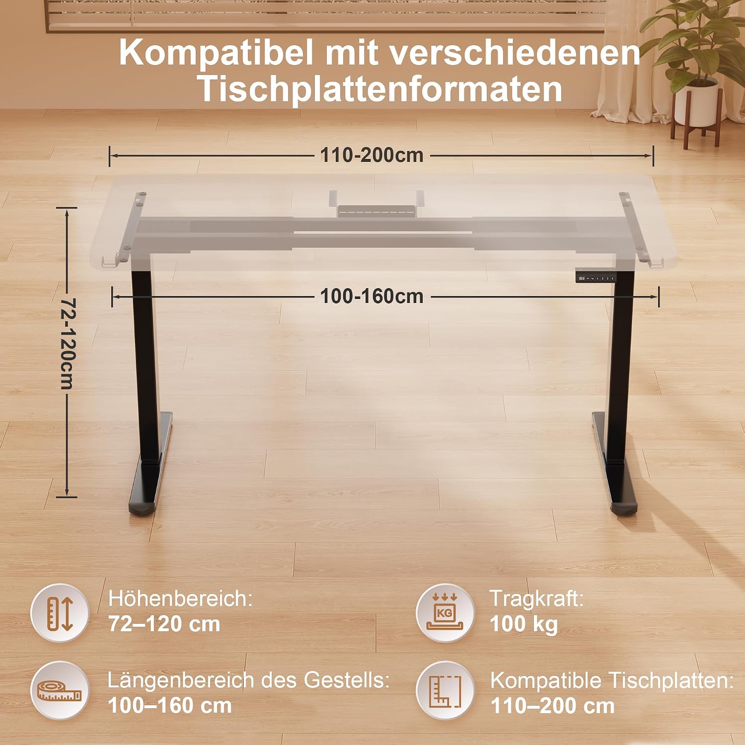 Thumbnail 1 de Homall höhenverstellbares Schreibtischgestell 100 kg