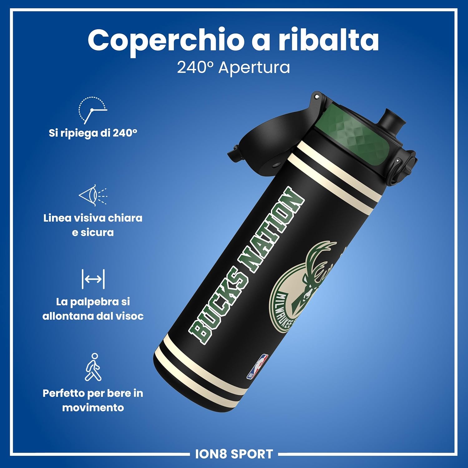Thumbnail 3 de Ion8 NBA Borraccia 500 ml: anti-perdita, ampia apertura e lavabile in lavastoviglie