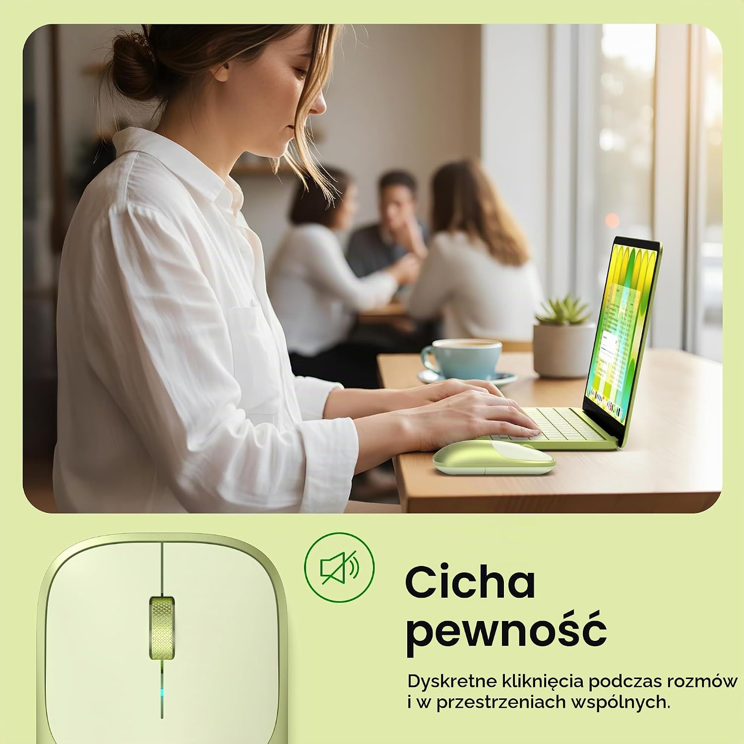 Detalle de SATECHI Slim EX MN25STH07 – mysz bezprzewodowa Cytrus, ciche kliknięcia