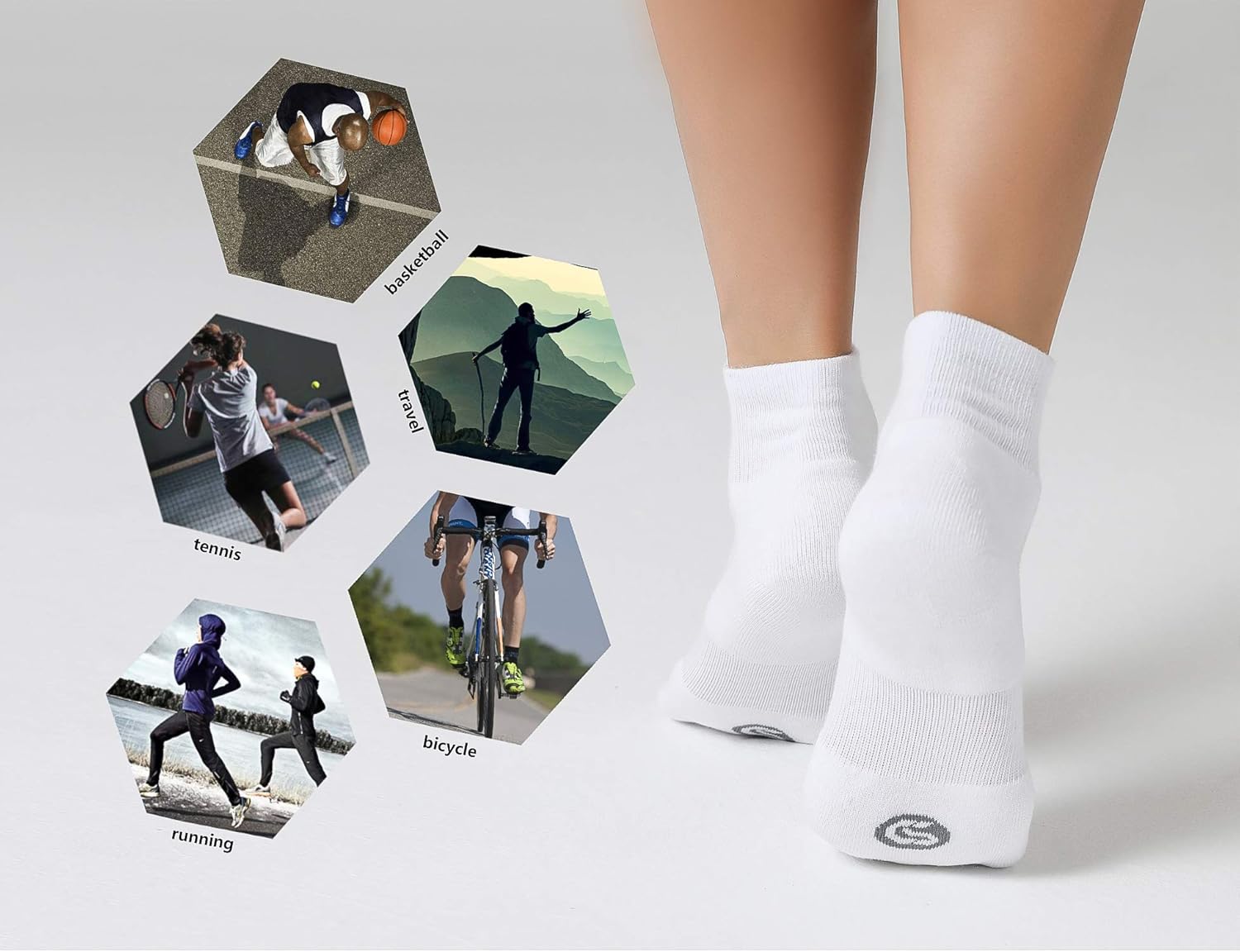 Thumbnail 1 de CS CELERSPORT 6 Pairs Women's Running Ankle Socks – Cushioned, Breathable, Seamless Toe